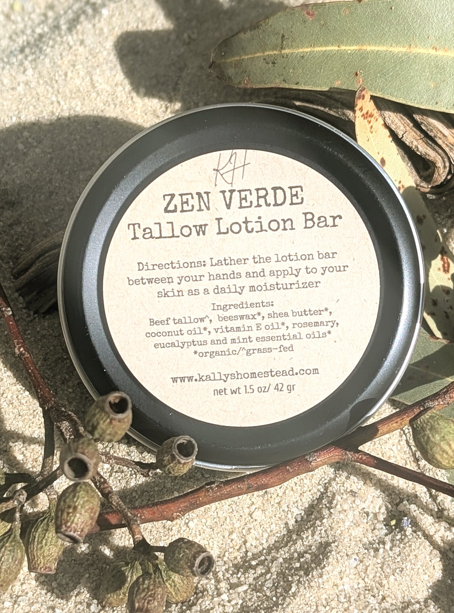 ZEN VERDE | Tallow Lotion Bar + Travel Tin